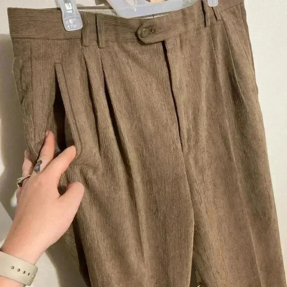 St. Croix Made in Italy Corduroy Men’s Pants Size 36 , pleated and rolled cuffs - Picture 5 of 11